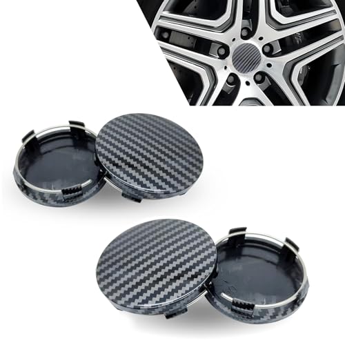 Ferianl 4 PCS Car Wheel Center Caps 60MM236In OD 56MM22In ID Snapin Vehicle Rim Hub Caps AntiFalling RustProof Wheel Hub Decoration Universal for SUV Sedan TruckCarbon Fiber Black - Image 1