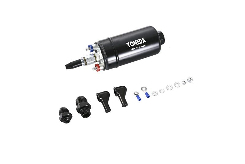 YONEDA High Pressure Fuel Pump Heavy Duty External 12V 300LPH 145PSI High Flow Fit for AN10 Inlet / AN6 Outlet ls swap fuel pump kit - Image 1