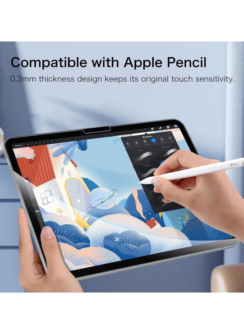 عام واقي شاشة 2 عبوة لباد برو 11 بوصة 2024 (إم 4 ، 5 جنرال) موديل رقاقة ، 【دعم معرف الوجه】 واقي شاشة زجاجي مقسى مضاد للخدش عالي الدقة عالي الدقة 9 ساعات - Image 5