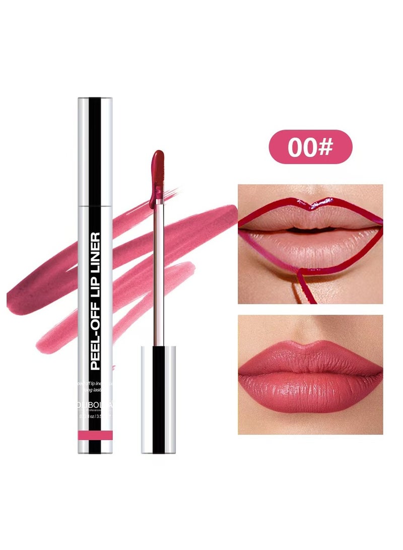 OLIBOLLA Peel Off Lip Liner & Stain, Long Lasting Waterproof Lipstick, Smudge Proof Lip Gloss for Women, Non-Fading Lip Makeup, 00 - Image 1