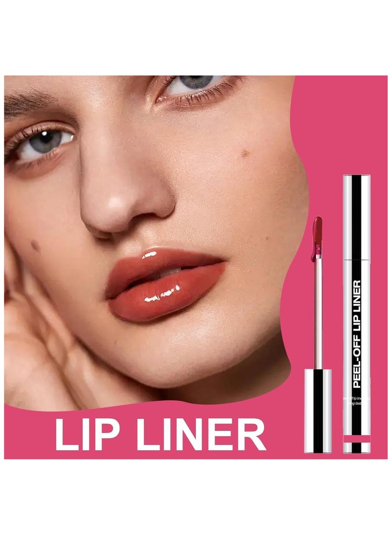 OLIBOLLA Peel Off Lip Liner & Stain, Long Lasting Waterproof Lipstick, Smudge Proof Lip Gloss for Women, Non-Fading Lip Makeup, 00 - Image 5