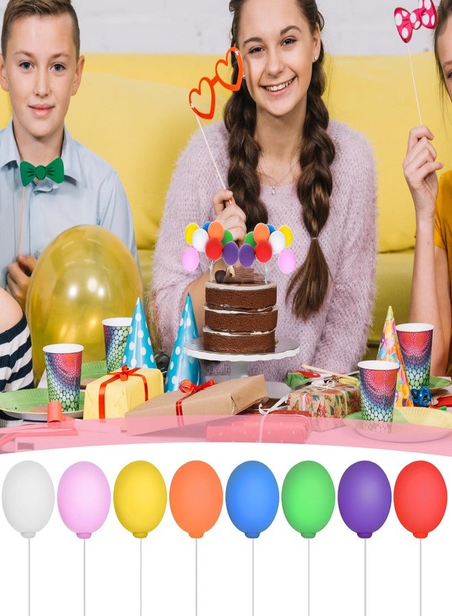 Molain 16 Pcs Colorful Balloon Cake Topper Rainbow Cake Balls Round Mini Balloon Cupcake Toppers Cake Decoration for Birthday Party Wedding Decoration Supplies(Color1) - Image 3