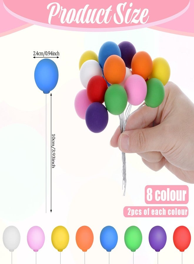 Molain 16 Pcs Colorful Balloon Cake Topper Rainbow Cake Balls Round Mini Balloon Cupcake Toppers Cake Decoration for Birthday Party Wedding Decoration Supplies(Color1) - Image 2