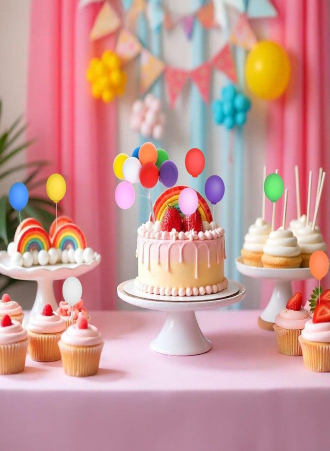 Molain 16 Pcs Colorful Balloon Cake Topper Rainbow Cake Balls Round Mini Balloon Cupcake Toppers Cake Decoration for Birthday Party Wedding Decoration Supplies(Color1) - Image 5
