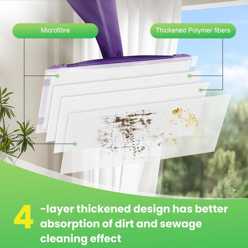 Chyodi 42 Count Disposable for Swiffer Wet Pads Refill Replacement for Swiffer WetJet Spray Mop, Extra Strong Dirt Locking and Water Absorbent, Powerful Stain Removal - Image 2