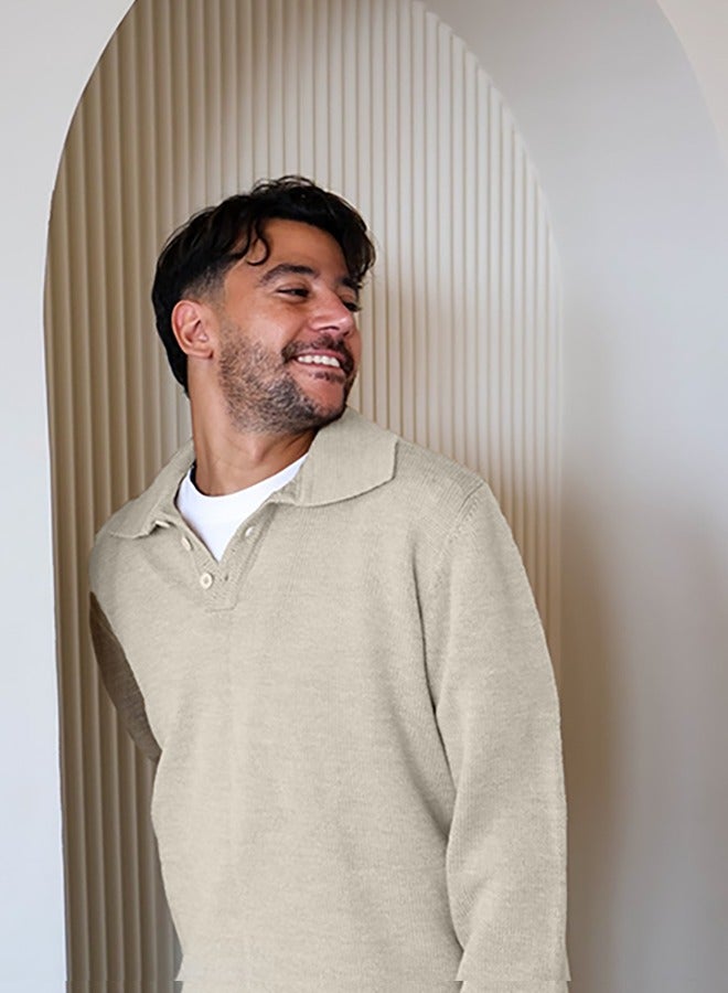 Pavo Beige Men Sweater - Image 3