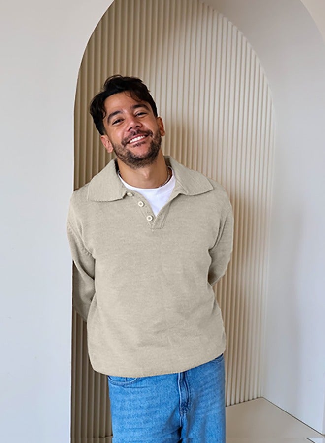 Pavo Beige Men Sweater - Image 1