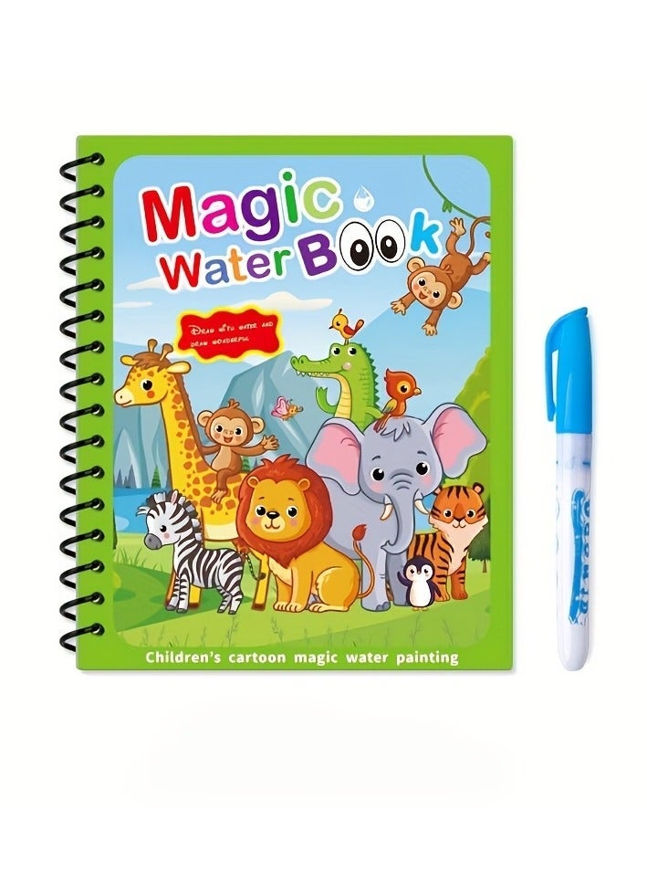 FLYHSO 4pcs Easy And Fun Paint Magic with Water Reusable Magic Water Coloring Books Dinosaurs Ocean Animal Water Drawing Books Magical Drawing Book Painting Toys - Image 3
