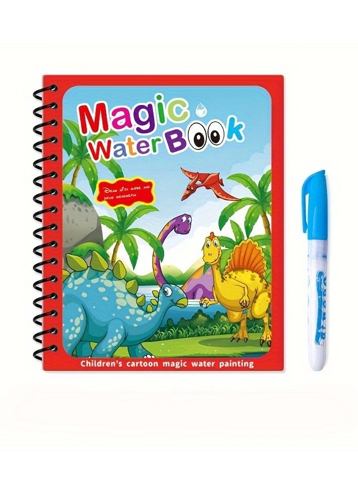 FLYHSO 4pcs Easy And Fun Paint Magic with Water Reusable Magic Water Coloring Books Dinosaurs Ocean Animal Water Drawing Books Magical Drawing Book Painting Toys - Image 4
