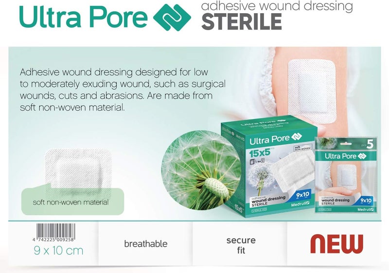MEDRULL Sterile wound dressing – sterile wound patches – high adhesive strength – protects against cuts and scratches – individually packed 10 x 9 cm – 75 pieces - Image 2
