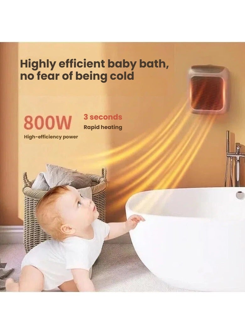 عام **مدفأة حائطية بسلك طاقة بريطاني - 3 سرعات، درجة حرارة قابلة للتعديل، مدفأة كهربائية موفرة للمساحة للحمام وغرفة النوم والمكتب** - Image 3