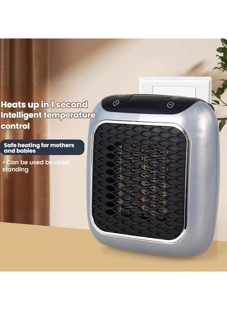 عام **مدفأة حائطية بسلك طاقة بريطاني - 3 سرعات، درجة حرارة قابلة للتعديل، مدفأة كهربائية موفرة للمساحة للحمام وغرفة النوم والمكتب** - Image 2