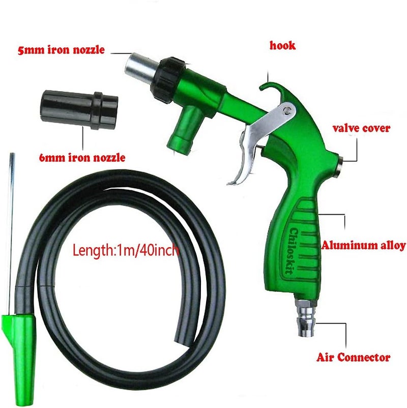 Preamer Chiloskit PS-2 Heavy Duty Sandblaster Sand Blasting Gun Kit Rust Remove Tool for Sandblast Cabinet Gun Parts with 4 Ceramic Nozzle Tips 5mm and 6 mm - Image 2
