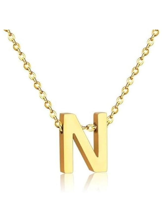 Luxuria 18K gold plated stainless steel initial pendant, personalized initial necklace, multi-letter name necklace for women and girls, suitable for all people. - Image 1