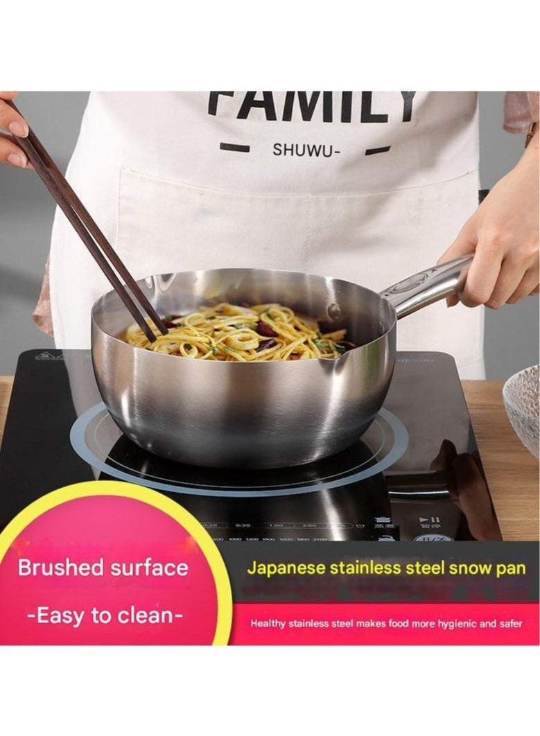 PEI  AN Japanese Style Snow Pan Household Induction Cooker Single Handle Instant Noodles Pot Milk Pot Soup Pot Spicy Hot Pot Pot Stainless Steel Soybean Milk Pot  - Image 2