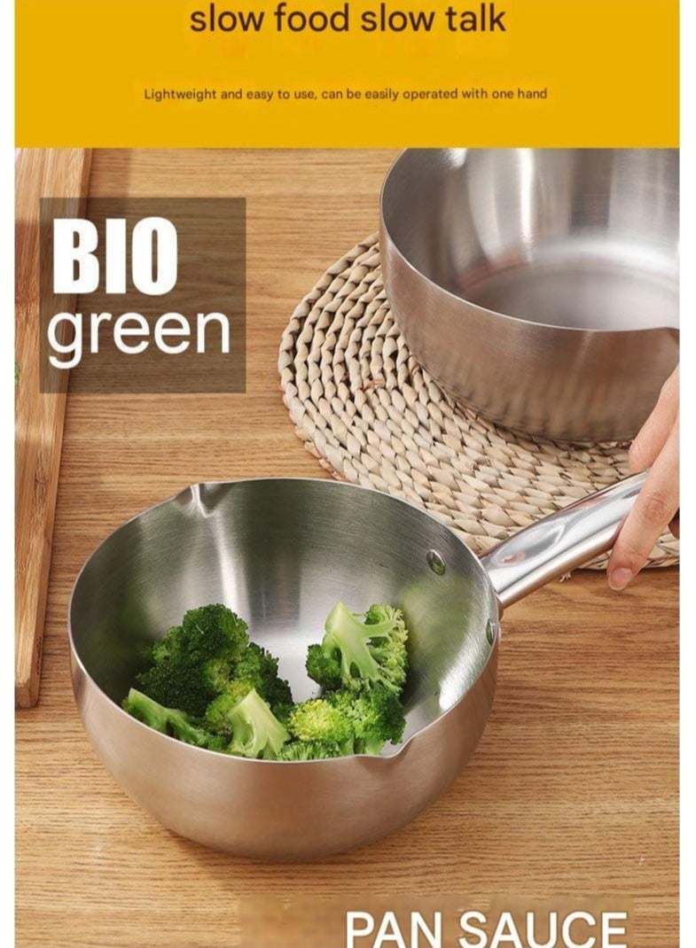 PEI  AN Japanese Style Snow Pan Household Induction Cooker Single Handle Instant Noodles Pot Milk Pot Soup Pot Spicy Hot Pot Pot Stainless Steel Soybean Milk Pot  - Image 4