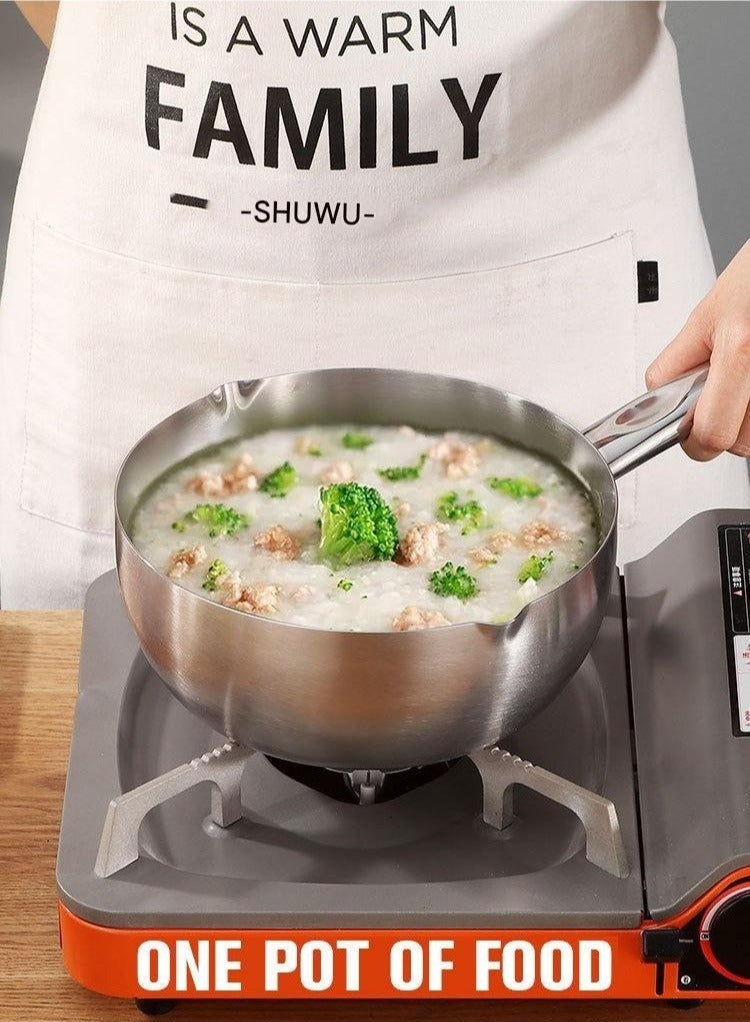 PEI  AN Japanese Style Snow Pan Household Induction Cooker Single Handle Instant Noodles Pot Milk Pot Soup Pot Spicy Hot Pot Pot Stainless Steel Soybean Milk Pot  - Image 5