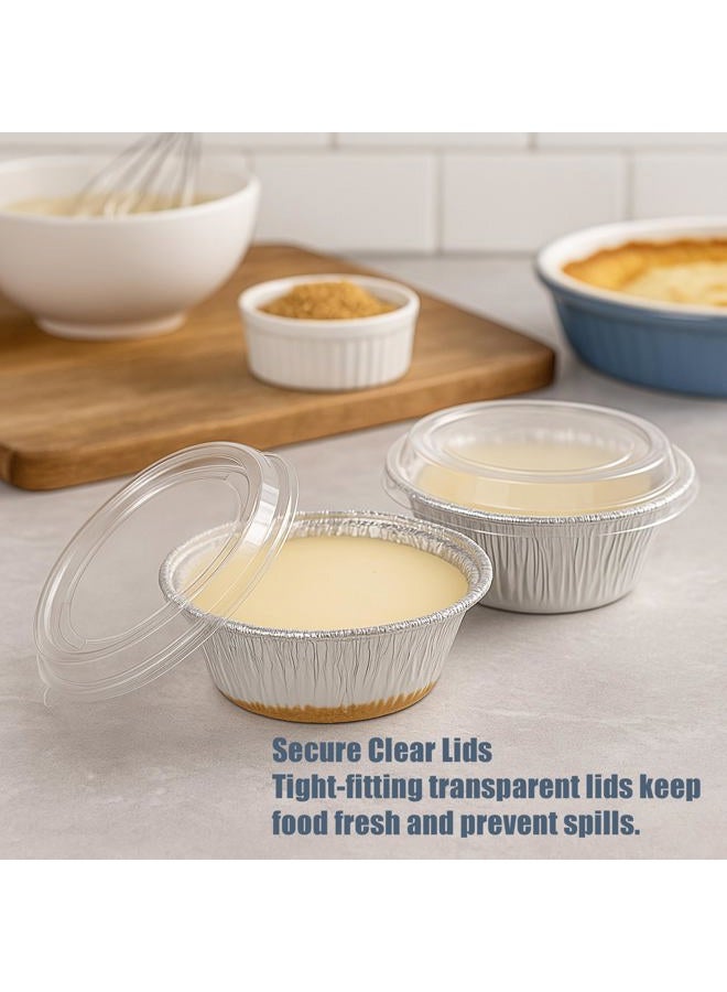 AIDUZETY 5" Foil Baking Pans with Lids - Perfect for Baking and Storing Food (50Pack) - Image 4
