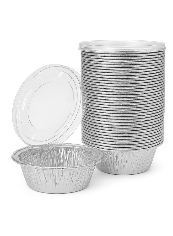 AIDUZETY 5" Foil Baking Pans with Lids - Perfect for Baking and Storing Food (50Pack) - Image 1