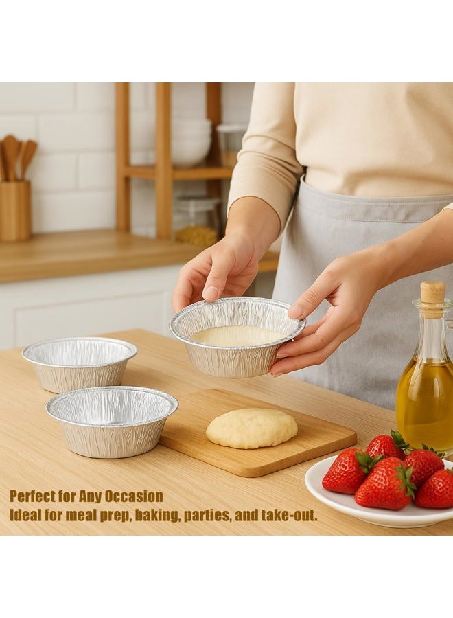 AIDUZETY 5" Foil Baking Pans with Lids - Perfect for Baking and Storing Food (50Pack) - Image 5