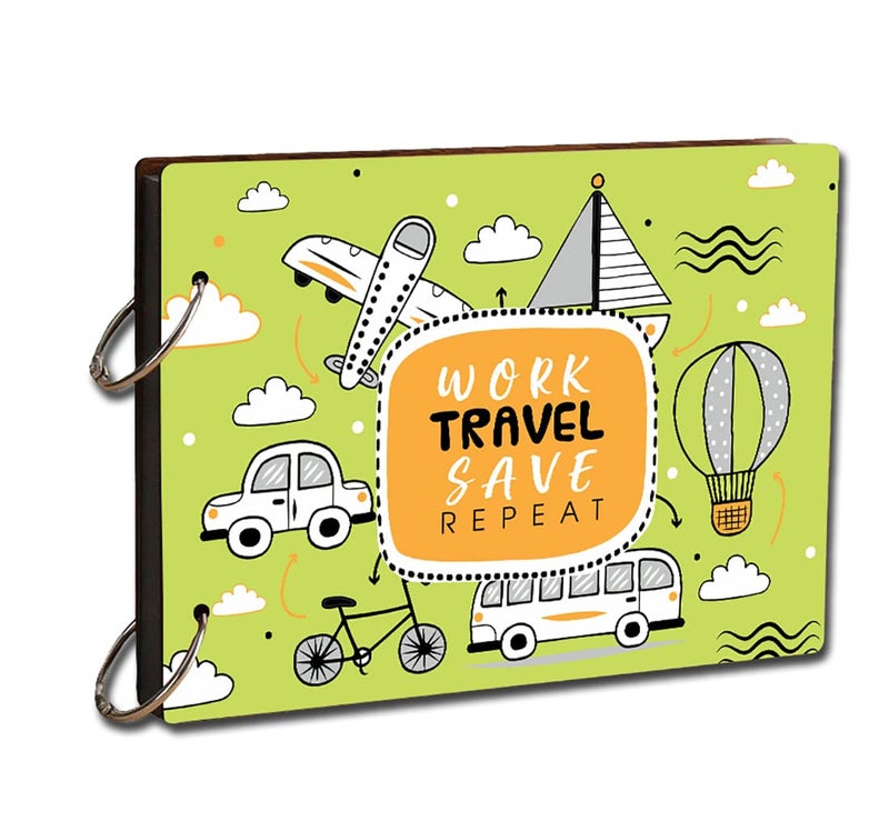 Paper Plane Design DIY Travel Scrapbook Photo Album Diary, Multicolor, 22 cm x 16 cm - Image 1