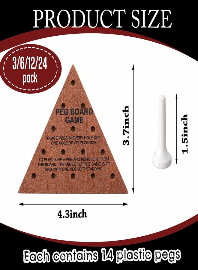 Zhanmai 3 Sets Wooden Triangle Peg, Educational Board, Travel Size, Operation Christmas Learning Puzzles (White Peg Dark Brown Board) - Image 2