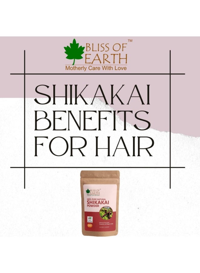 BLISS OF EARTH Amla Reetha Shikakai Bhringraj Hibiscus Powder Natural Hair Growth and Hair Mask 100gm Each Pack of 5 - Image 4