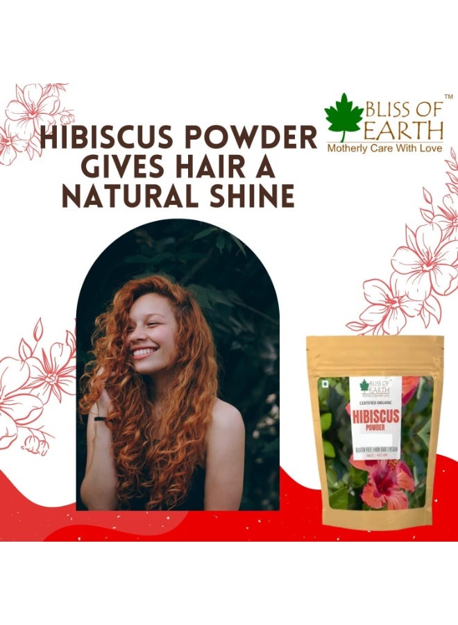 BLISS OF EARTH Amla Reetha Shikakai Bhringraj Hibiscus Powder Natural Hair Growth and Hair Mask 100gm Each Pack of 5 - Image 3