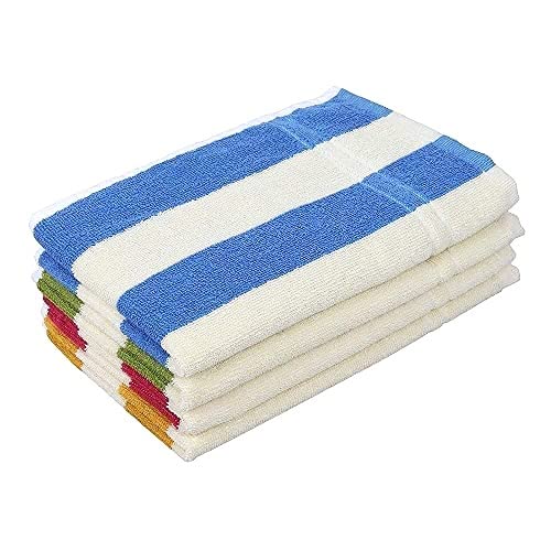 Clary Cotton Ultra Soft, Super Absorbent, Antibacterial & Quick Dry Hand Towel Set of 4 (Multicoloured) (4, Design 4) - Image 1