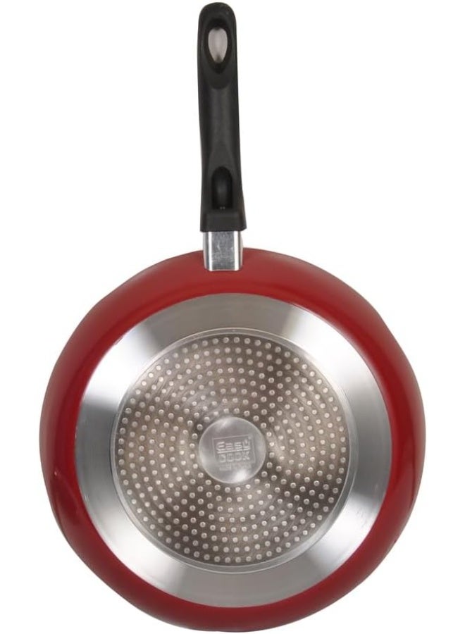إيزي كوك مقلاة إيزي كوك غير لاصقة بقاعدة حثية | مقلاة مقاومة للخدش 28 سم، لون أحمر - Image 2