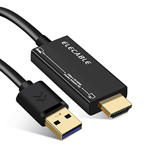 ELECABLE USB to HDMI Adapter Cable 10FT for Mac OS Windows 11/10/8/7, USB 3.0 to HDMI Male HD 1080P Monitor Display Audio Video Converter Cord. (10FT) - Image 1