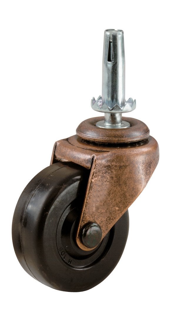 Shepherd Hardware 9345 2-Inch Medium Duty Stem Caster, 2-Pack,Black - Image 1