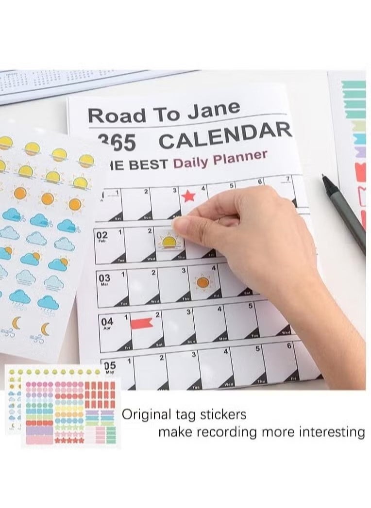 Generic 2025 365 Days Calendar Planner Sheet Wall Calendar Yearly Daily Schedule Poster Calendar To Do List Annual Planner for Office Supplies  - Image 4