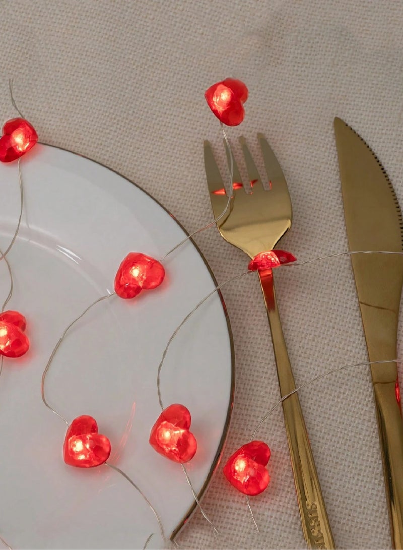LED Strip Lights with Red Hearts Design, 30 Lights, (2) Meters, Suitable for Wedding Anniversary Parties, Valentine's Day, Birthdays and Special Occasions  - Image 3