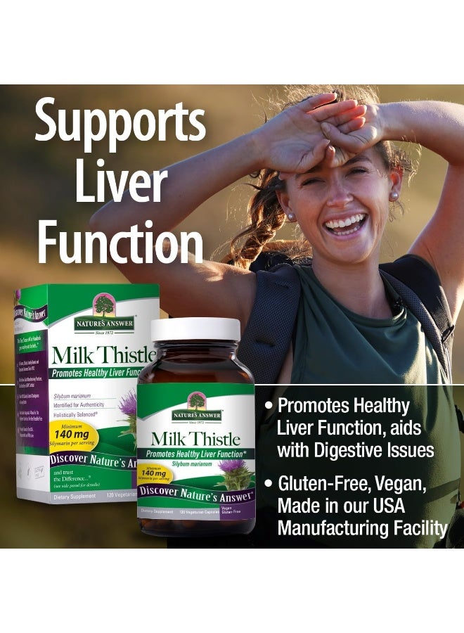 NATURE'S ANSWER Milk Thistle Seed Standardized Vegetarian Capsules 120's - Image 4