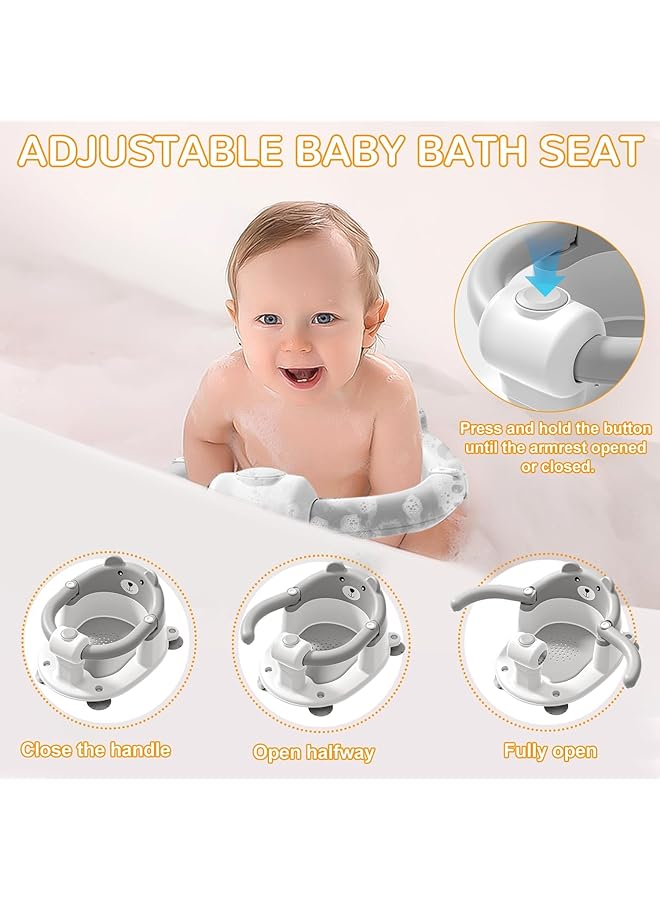 Tazweeq Baby Bath Seat For Toddler 6 Months And Up Bath Seat For Baby Infant Bath Seat With Suction Cups Non Slip Detachable Non Slip All Round Protection Newborn Bath Chair With Suction Cups - Image 4