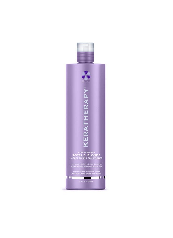 Keratin Infused Totally Blonde Violet Toning Conditioner 33.8 Fl. Oz. 1000 Ml Keratin Therapy Purple Conditioner For Blonde Hair Brassy Silver & Highlighted Sulfate & Paraben Free - pzsku/ZD934C121091ABC74062BZ/45/_/1696662769/4f840a74-63dd-49a6-a07e-f180ecd1264f