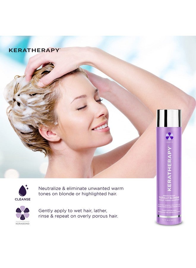 KERATHERAPY بلسم تلوين بنفسجي كيراتين معزز للشعر الأشقر 33.8 أونصة سائلة 1000 مل علاج كيراتين بلسم بنفسجي للشعر الأشقر والشعر الفضي اللامع والمميز خالي من الكبريتات والبارابين - Image 4