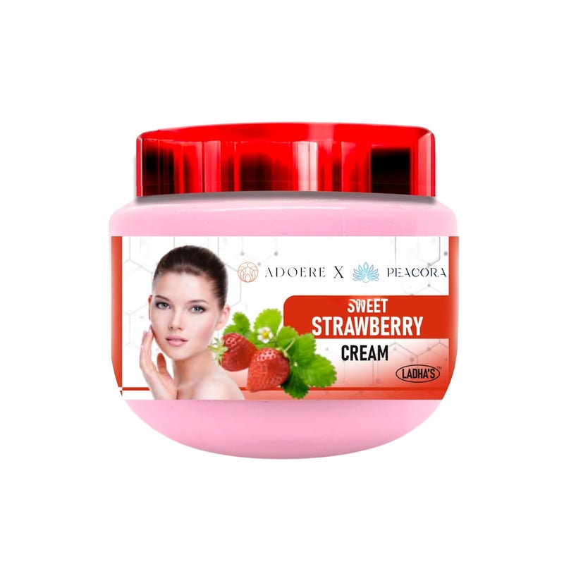 ADOERE Face Cream For Moisturizer For Nourishing Plumping Skin Infused with Hyaluronic Acid Anti Aging Wrinkle Cream for Men Women 360ml Strawberry - Image 1