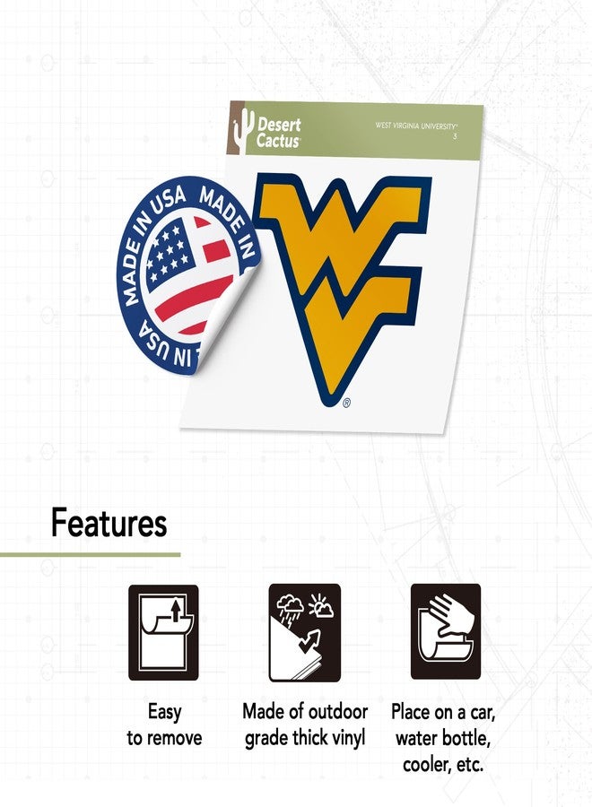 Desert Cactus West Virginia University Sticker Mountaineers WVU Hail Vinyl Decal Laptop Water Bottle Car Scrapbook (IND 3) - Image 4