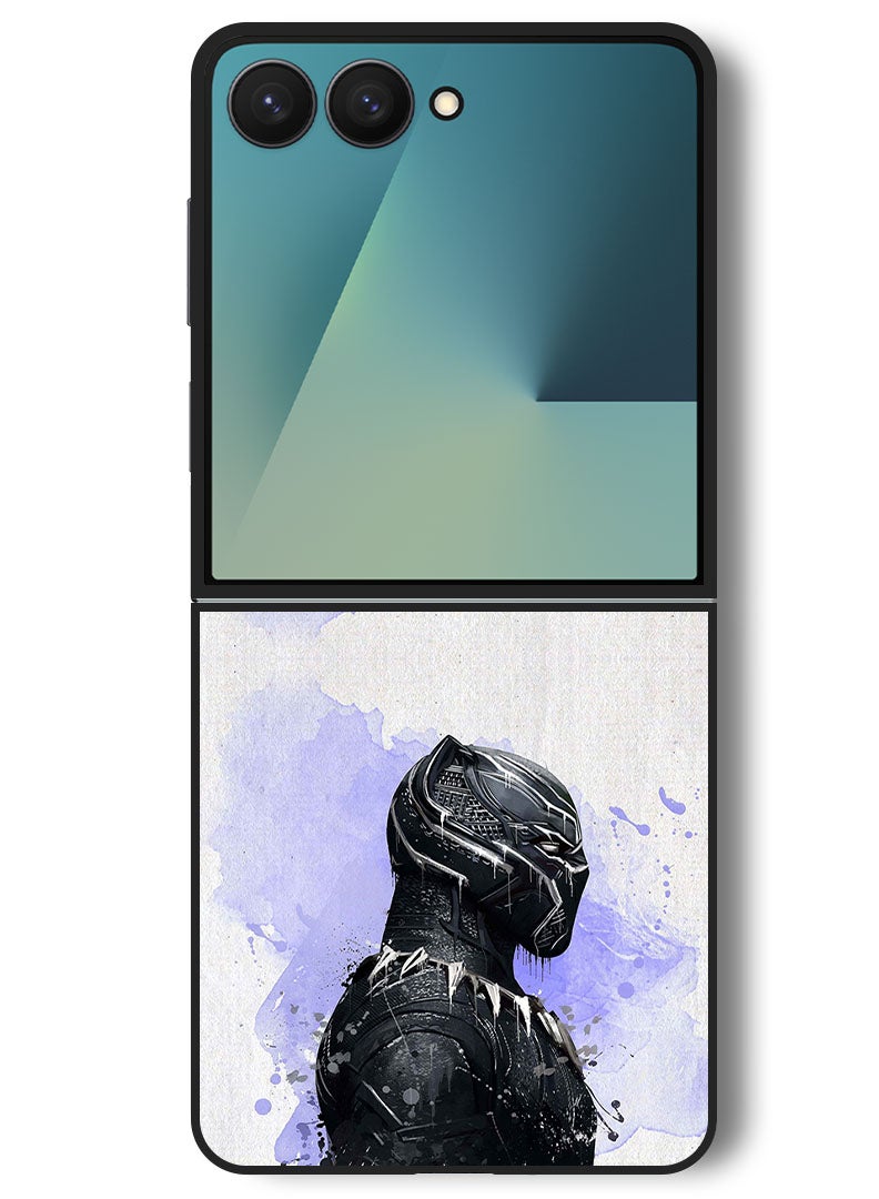 Theodor Case Compatible with Samsung Galaxy Z Flip 7 - 6.9 Inch Protection Shockproof Bumper Cover Black Panther - Image 1