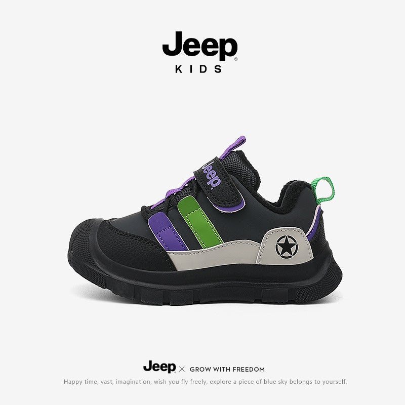 Jeep Kidsren'S Shoes, Kidsren'S Sports Shoes, Cotton Shoes, Winter Girls' Warm Fleece-Lined Baby Shoes, Soft-Soled Boys' Shoes, Kidsren'S Shoes - Image 2