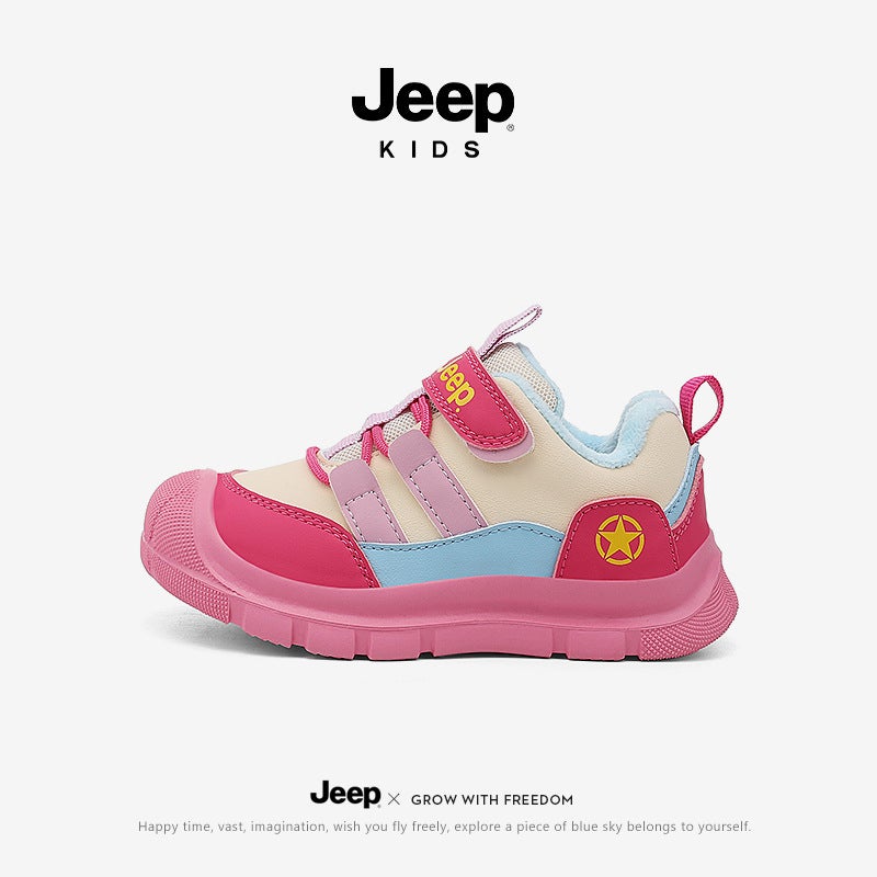 Jeep Kidsren'S Shoes, Kidsren'S Sports Shoes, Cotton Shoes, Winter Girls' Warm Fleece-Lined Baby Shoes, Soft-Soled Boys' Shoes, Kidsren'S Shoes - Image 1