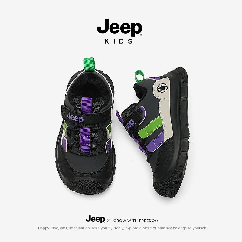 Jeep Kidsren'S Shoes, Kidsren'S Sports Shoes, Cotton Shoes, Winter Girls' Warm Fleece-Lined Baby Shoes, Soft-Soled Boys' Shoes, Kidsren'S Shoes - Image 3