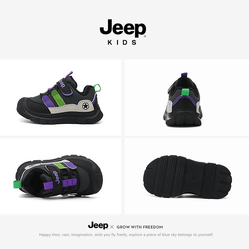Jeep Kidsren'S Shoes, Kidsren'S Sports Shoes, Cotton Shoes, Winter Girls' Warm Fleece-Lined Baby Shoes, Soft-Soled Boys' Shoes, Kidsren'S Shoes - Image 4