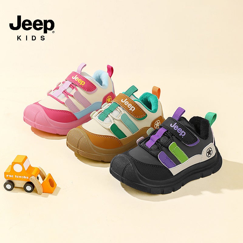 Jeep Kidsren'S Shoes, Kidsren'S Sports Shoes, Cotton Shoes, Winter Girls' Warm Fleece-Lined Baby Shoes, Soft-Soled Boys' Shoes, Kidsren'S Shoes - Image 5
