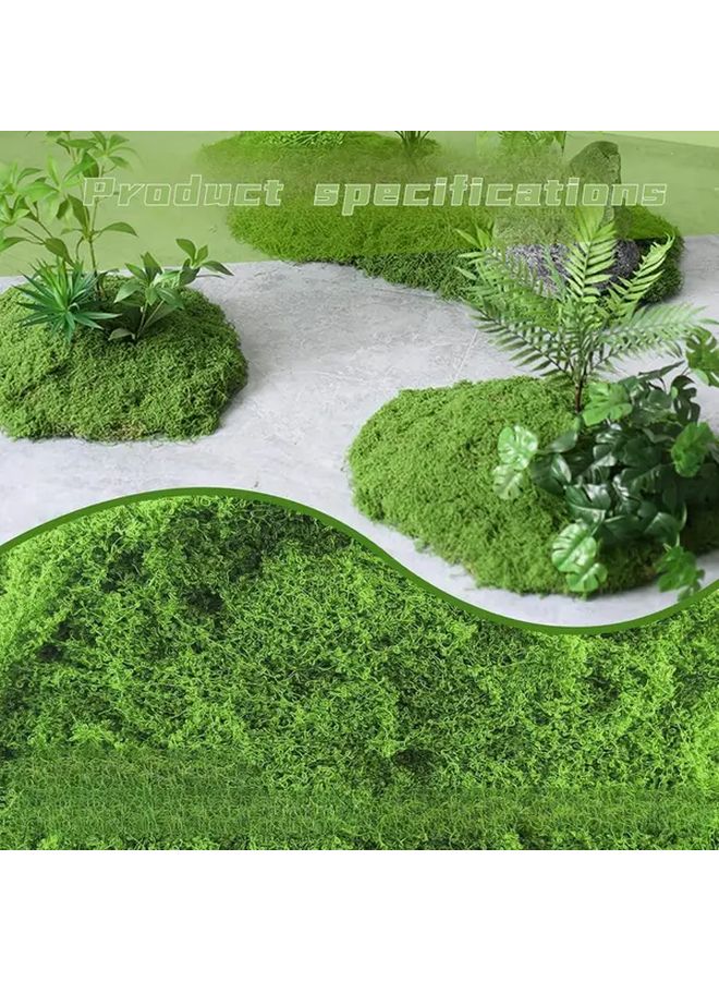 نباتات الطحالب الاصطناعية الخضراء الداكنة 2 قطعة ديكور المناظر الطبيعية المصغرة لسكة حديد نموذج بيت الدمى DIY - Image 3