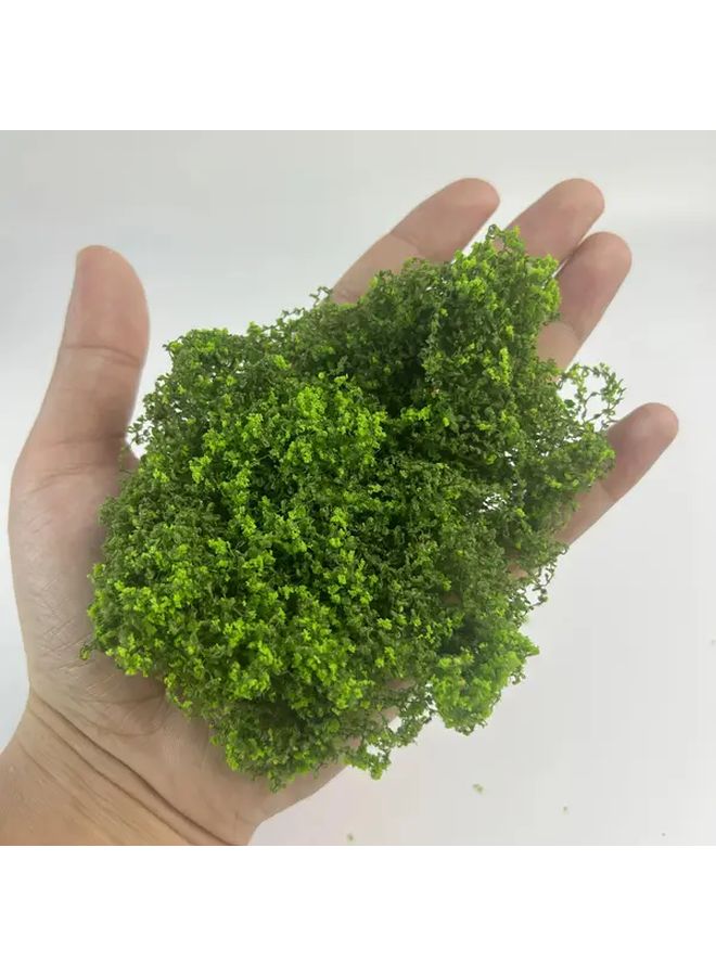 نباتات الطحالب الاصطناعية الخضراء الداكنة 2 قطعة ديكور المناظر الطبيعية المصغرة لسكة حديد نموذج بيت الدمى DIY - Image 5