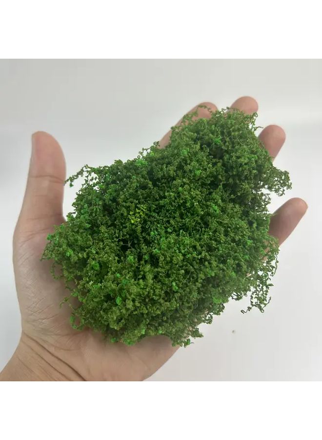 نباتات الطحالب الاصطناعية الخضراء الداكنة 2 قطعة ديكور المناظر الطبيعية المصغرة لسكة حديد نموذج بيت الدمى DIY - Image 4