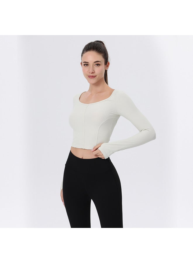 European And American Yoga Clothing Women's Outer Wear Mermaid Strip Fitness Clothing Sports Top Training Clothing Running Exercise Long Sleeve